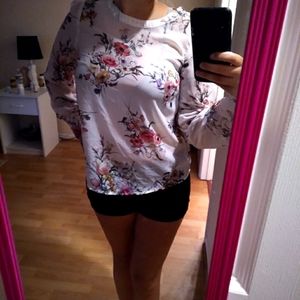 White floral blouse